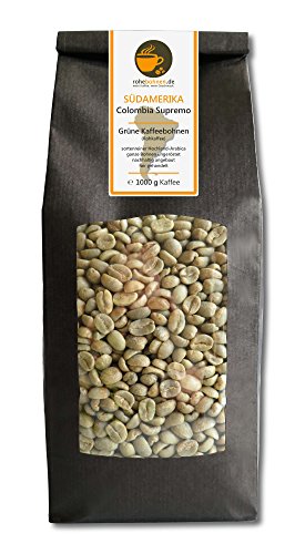 Rohkaffee - Grüner Hochland Kaffee Colombia Supremo (grüne Kaffeebohnen 1000g) von Rohebohnen