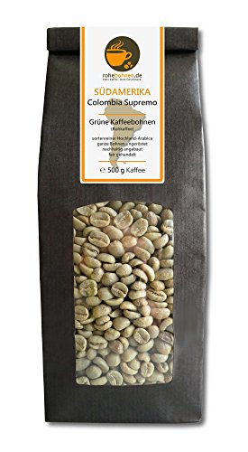 Rohkaffee - Grüner Hochland Kaffee Colombia Supremo (grüne Kaffeebohnen 500g) von Rohebohnen
