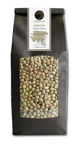 Rohkaffee - Grüner Kaffee Robusta Indian Cherry (grüne Kaffeebohnen 1000g) - GMP zertifiziert von Rohebohnen