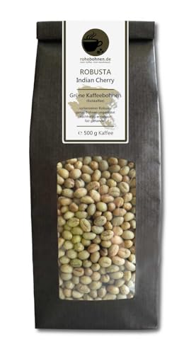 Rohkaffee - Grüner Kaffee Robusta Indian Cherry (grüne Kaffeebohnen 500g) - GMP zertifiziert von Rohebohnen