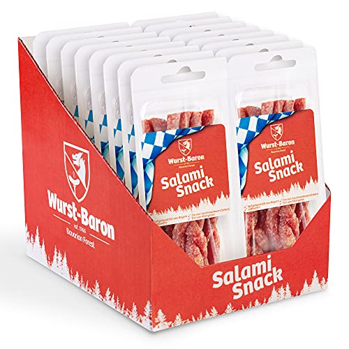 Salami Wurst Zöpfchen - 16 Einzel-Packungen je 50 g - gesamt 800 g von Rohwurst Breu