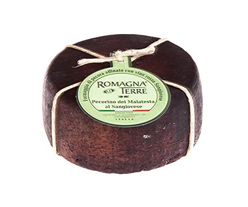 Rotwein Pecorino in Sangiovese verfeint ca. 430gr Milder Käse aus Schafsmilch 30 Tage gereift von Romagna Terre
