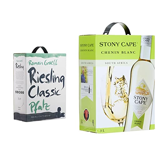 Roman Graeff Classis Riesling Halbtrocken (1 x 3 l) & Stony Cape Chenin Blanc Südafrika trocken Bag-in-Box (1 x 3 l) von Roman Graeff