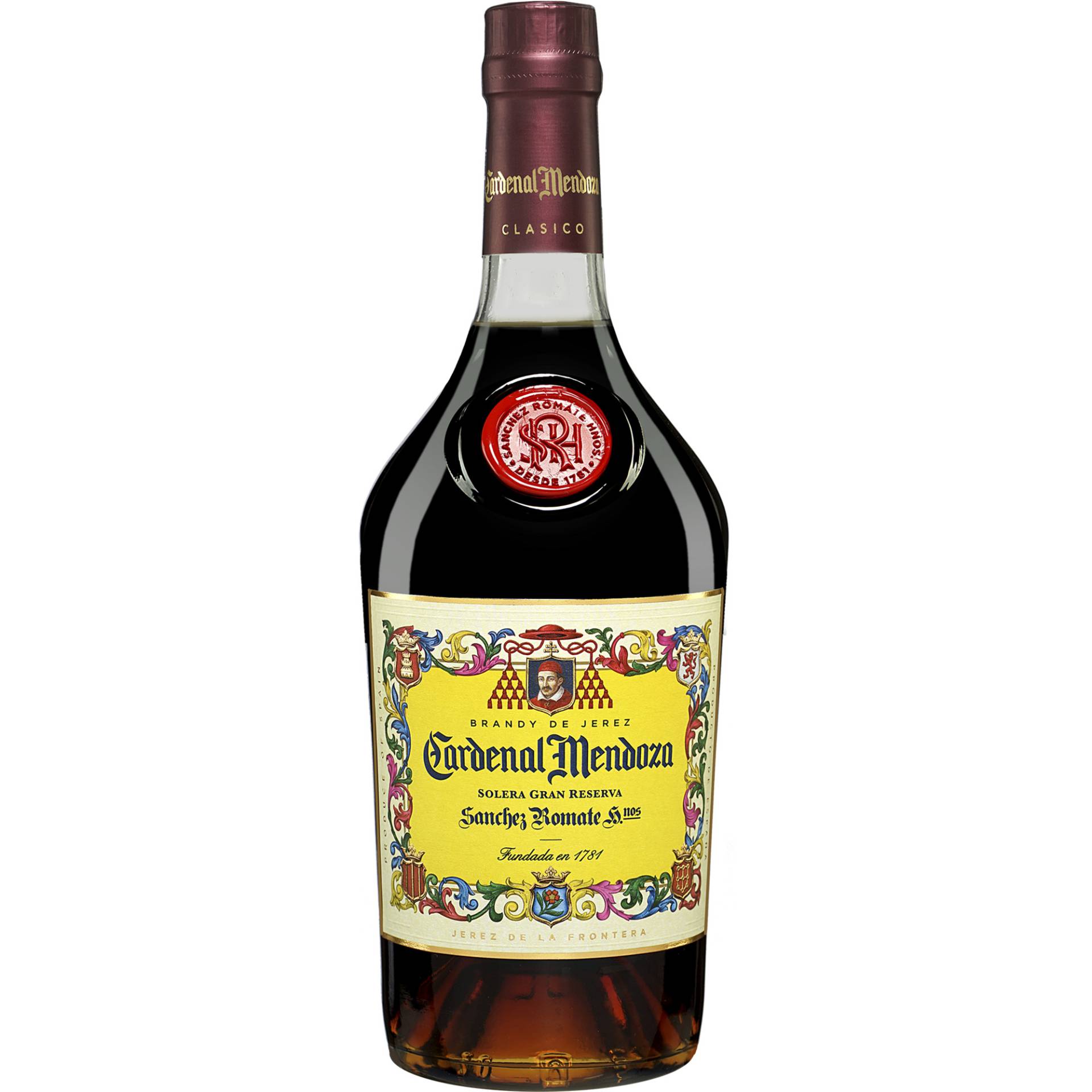 Brandy Cardenal Mendoza Solera Gran Reserva - 0,7 L.  0.7L 40% Vol. Brandy aus Spanien von Romate