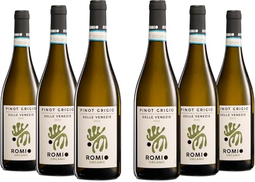 Romio Organic Weißwein Pinot Grigio Delle Venezie DOC BIO mit Birnen- und Zitrusfruchtnoten, einer Klaren Säure und einem Mineralischen Abgang, 12 % Vol., Karton mit 6 Flaschen mit jeweils 750 ml Romio Organic Weißwein Pinot Grigio Delle Venezie DOC BIO mit Birnen- und Zitrusfruchtnoten, einer Klaren Säure und einem Mineralischen Abgang, 12 % Vol., Karton mit 6 Flaschen mit jeweils 750 ml von Romio