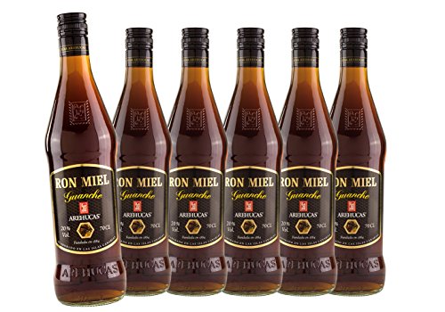 Ron Arehucas Miel -Rum-Likör mit Honig aus den Kanarischen Inseln - 6er Sparpack 6 x 700 ml von ebaney