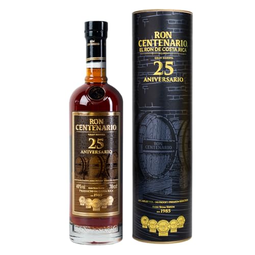 Ron Centenario Gran Reserva 25 Aniversario | Hergestellt im Solera-Verfahren und liebevoller Handarbeit | Ausgezeichnet mit der Silbermedaille beim German Rum Award |700ml von Centenario