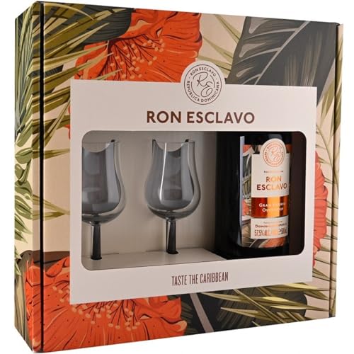 Ron Esclavo Gran Reserva Overproof 57,5% Vol. 0,5 Liter in Geschenkbox mit 2 Gläsern von Ron Esclavo