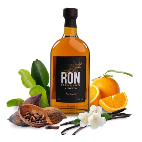 Ron Fernando - Premium Blended Caribbean Rum La Tradición 0,7l Flasche | Hochwertiger Rum 38% Vol. | Geschmack: Honig, Caramel, Vanille, Zitronenschale | Karibik Rum Geschenk von Ron Fernando