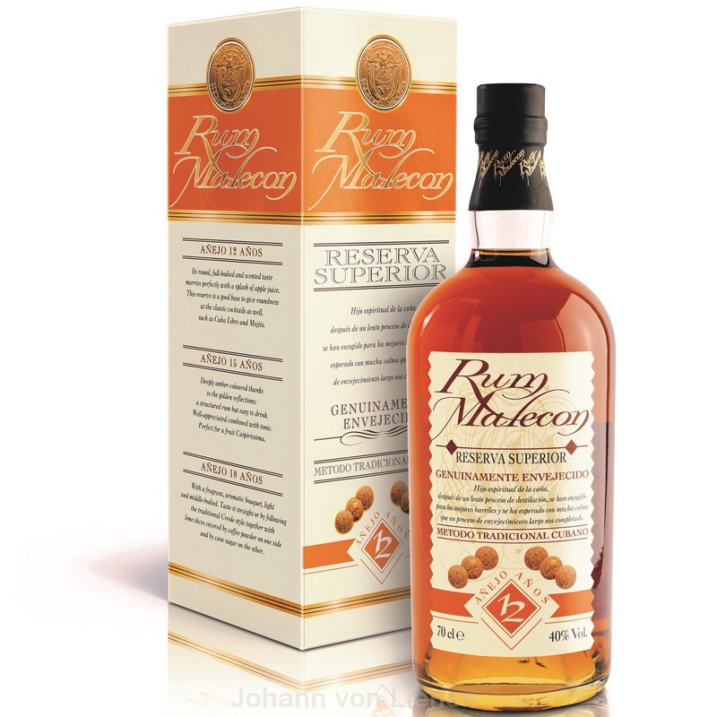 Malecon Rum Reserva Superior12 Jahre 0,7 L 40%vol Malecon Rum Reserva Superior12 Jahre 0,7 L 40%vol von Ron Malecon