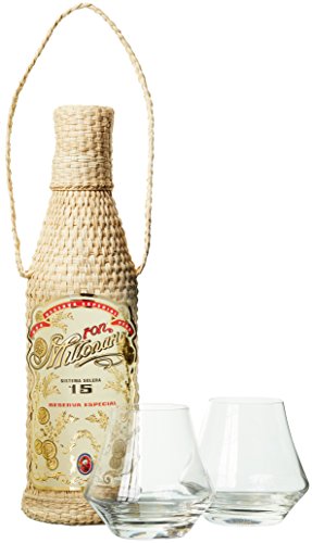 Millonario Solera Reserva Especial 15 Anos mit Geschenkverpackung mit 2 Gläsern Rum (1 x 0.7 l) von Ron Millonario
