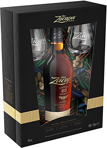 Ron Zacapa Solera Gran Reserva Sistema 23 Jahre, 2 Gläser, Geschenkbox, 0,7 L von Zacapa