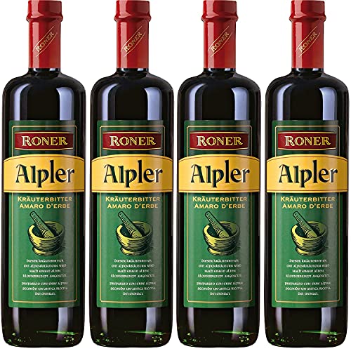 Roner Alpler Kräuterbitter Kräuterlikör 40% Italien I Versanel Paket (4 x 0,7l) von Roner Brennerei