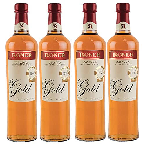 Roner Grappa La Gold Italien Inkl. FeinWert E-Book (4 x 0,7l) von Roner Brennerei