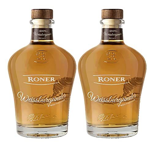 Roner Grappa Weissburgunder Invecchiata Italien I Versanel Paket (2 x 0,7l) von Roner Brennerei