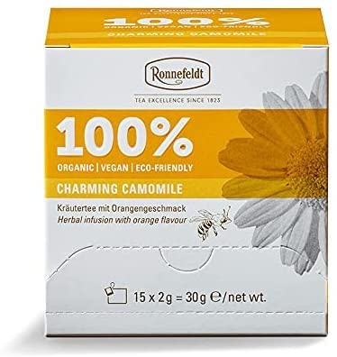 Ronnefeldt 100% Charming Camomile - BIO Kräutertee m. Orangengeschmack, 15 Teebeutel à 2 g, 30 g | Organic | Vegan | Eco-friendly von Ronnefeldt
