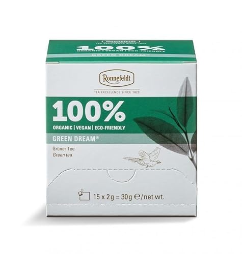 Ronnefeldt 100% Green Dream® - BIO Grüntee, 15 Teebeutel à 2 g, 30 g | Organic | Vegan | Eco-friendly, Menge:2 Stück von Ronnefeldt