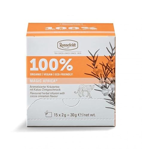 Ronnefeldt 100% Magic Africa® - BIO Kräutertee m. Kakao-Zimtgeschmack, 15 Teebeutel à 2 g, 30 g | Organic | Vegan | Eco-friendly, Menge:2 Stück von Ronnefeldt