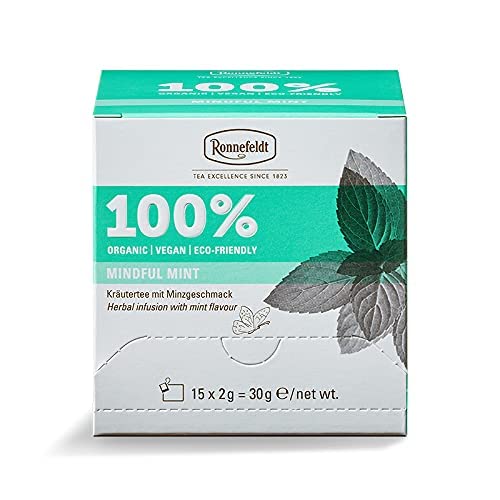Ronnefeldt 100% Mindful Mint - BIO Kräutertee m. Minzgeschmack, 15 Teebeutel à 2 g, 30 g | Organic | Vegan | Eco-friendly, Menge:2 Stück von Ronnefeldt