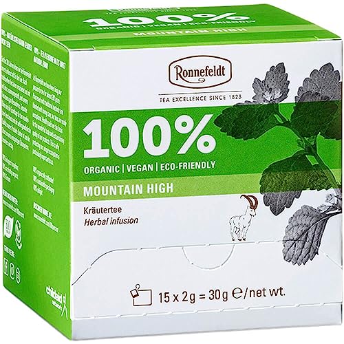 Ronnefeldt 100% Mountain High - BIO Kräutertee, 15 Teebeutel à 2 g, 30 g | Organic | Vegan | Eco-friendly, Menge:1 Stück von CASA DE TÉ CHI Y CO