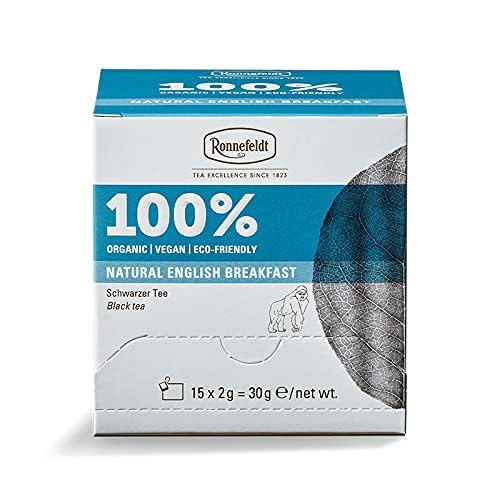 Ronnefeldt 100% Natural English Breakfast - BIO Schwarztee, 15 Teebeutel à 2 g, 30 g | Organic | Vegan | Eco-friendly, Menge:2 Stück von Ronnefeldt