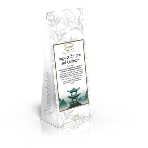 Ronnefeldt - Ingwer-Zitrone auf Grüntee - Aromatisierte Mischung aus Grünem Tee mit Ingwer und Zitronengeschmack - 100g, Menge:6 Stück Ronnefeldt - Ingwer-Zitrone auf Grüntee - Aromatisierte Mischung aus Grünem Tee mit Ingwer und Zitronengeschmack - 100g, Menge:6 Stück von Ronnefeldt