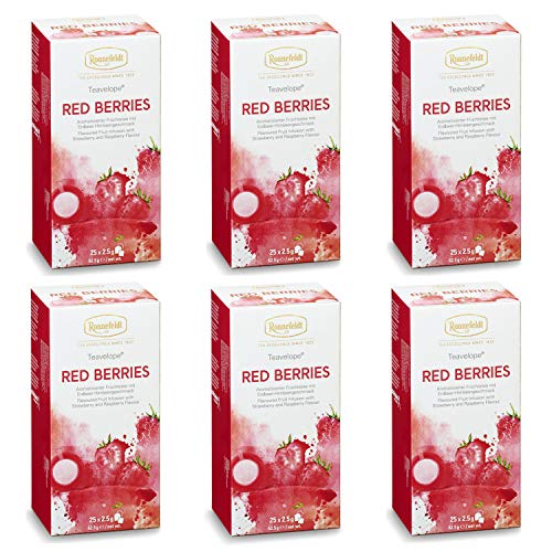 Ronnefeldt Teavelope® Red Berries, aromatisierter Früchtetee, 6 x 25 Teebeutel, 6er Pack, 375 g von Ronnefeldt