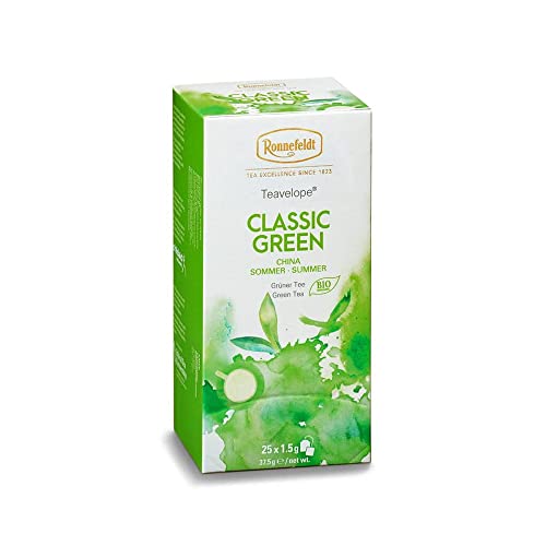 Ronnefeldt Teavelope Class.Green, Grüner Tee, Bio-Qualität, Teebeutel (25 x 1,5 g), Menge:6 Stück von Ronnefeldt