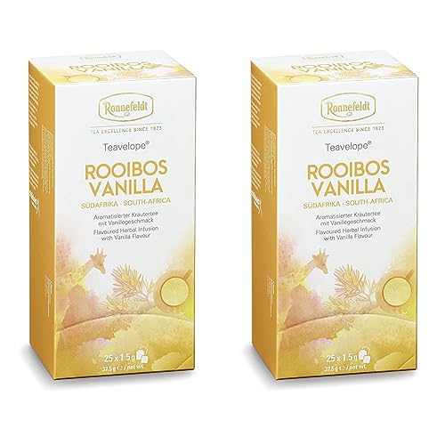 Ronnefeldt Teavelope "Rooibos Vanilla" - Kräutertee mit Vanillegeschmack, 25 Teebeutel, 37,5 g (Packung mit 2) von Ronnefeldt