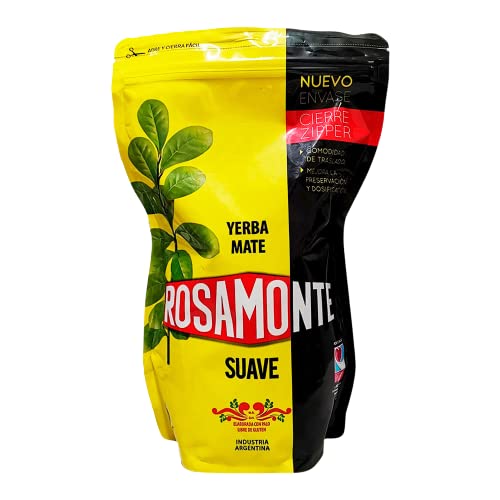 Yerba Mate Tee Rosamonte Suave 500g | Mate-Tee Elaborada con Palo Argentinien Suave | Mate Tee loose leaf Zipper 0,5kg von Rosamonte