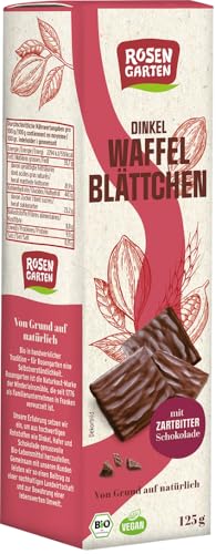 Dinkel-Waffelblättchen Zartbitter 18 x 125 gr Dinkel-Waffelblättchen Zartbitter 18 x 125 gr von Rosengarten