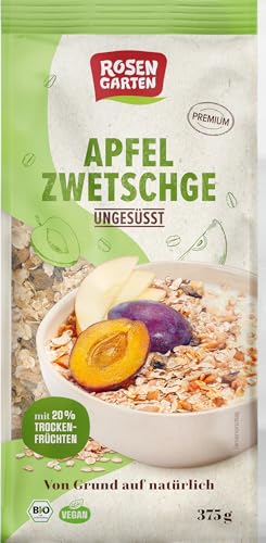 Rosengarten Bio Apfel-Zwetschge-Müsli ungesüßt (6 x 375 gr) von Rosengarten