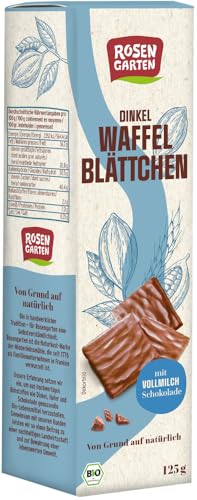 Rosengarten Bio Dinkel-Waffelblättchen Vollmilch (6 x 125 gr) von Rosengarten