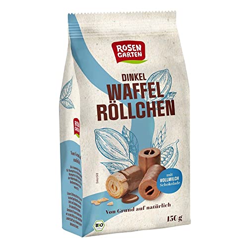 Rosengarten Dinkel Waffelröllchen, Vollmilch, 150g (1) von Rosengarten