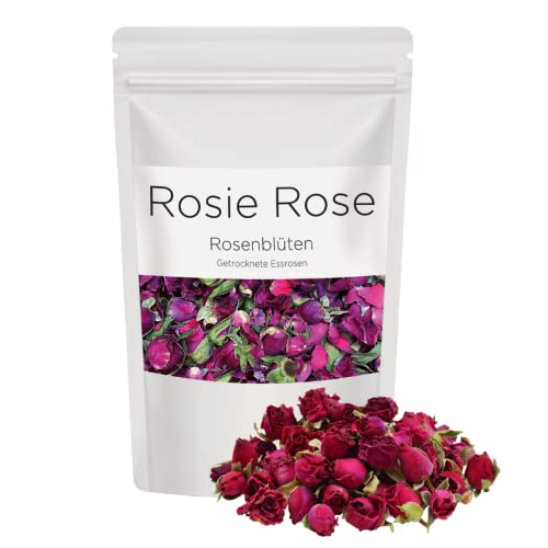 Essbare Rosenblüten (Pink) I 50g I getrocknete Rosenblüten Deko für Hochzeiten, Tortendeko, dekorieren, backen & Kochen I 100% natürlich (Pure Pink) von Rosie Rose