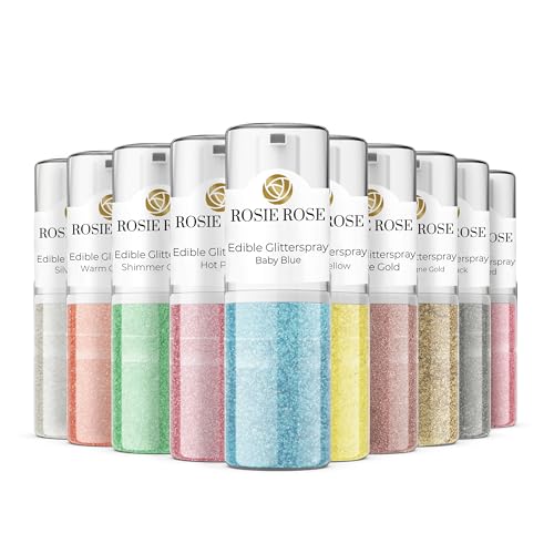 Glitterspray 5g - ohne E171 | Essbares Glitter-Spray für Muffins & Torten oder Kuchen - Tortendekoration | ROSIE ROSE (SET-alleSprays) von Rosie Rose