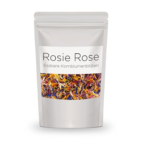 Rosie Rose essbarer bunter Kornblumenblütenmix "classic", 20g getrocknete Kornblumen Deko als Tortendeko, natürlich & geschmacksneutral, zum kochen, für Tee, Cupcakes, Salate und Torten-Dekoration von Rosie Rose