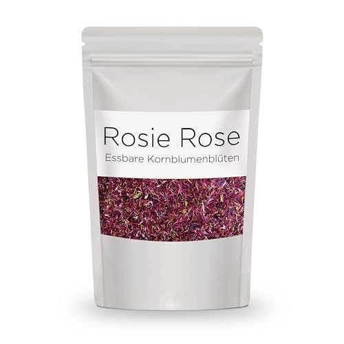 Rosie Rose essbare rote Kornblumenblüten, 20g getrocknete Kornblumen Deko als Tortendeko, natürlich & geschmacksneutral, zum Kochen, für Tee, Cupcakes, Salate und Torten-Dekoration von Rosie Rose