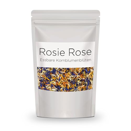 Rosie Rose Essbarer Kornblumenblütenmix (Tropical Mix) I 20g I getrocknete Kornblumen Deko I 100% natürlich & geschmacksneutral I Ideal für Tee und Dekorationen von Rosie Rose