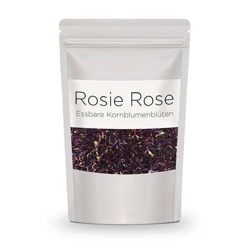 Rosie Rose Essbare Kornblumenblüten (Violett) I 20g I getrocknete Kornblumen Deko I 100% natürlich & geschmacksneutral I Ideal für Tee und als Dekoration für Cupcakes, Salaten, Torten von Rosie Rose