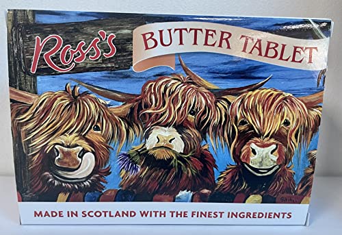 Ross's Highland Cow Butter Tablette, Geschenkbox, 150 g von Ross's of Edinburgh