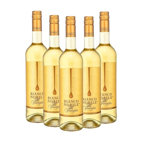 Bianco Nobile al Vaniglia | Weißwein mit Vanillegeschmack | 5er Pack | ideal für Desserts & besondere Anlässe | 750ml Flaschen von Rosso Nobile