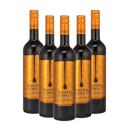 Rosso Nobile al Cioccolata | „Süßer Schokowein“ Weinpaket | 5x 750ml | Ideal für gemütliche Abende | Schokoladiger Rotwein | Exklusives Set von Rosso Nobile