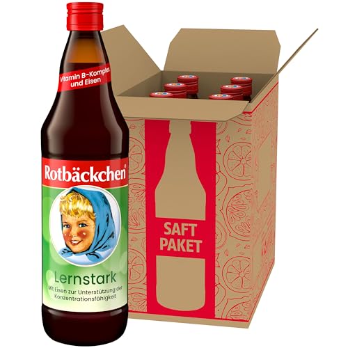 ROTBÄCKCHEN Lernstark 6er Pack (6 x 700ml) - Mehrfruchtsaft mit Eisen und B-Vitaminen von Rotbäckchen