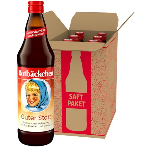 ROTBÄCKCHEN Guter Start 6er Pack (6 x 700 ml) - Mehrfruchtsaft mit 10 Vitaminen und Calcium von Rotbäckchen