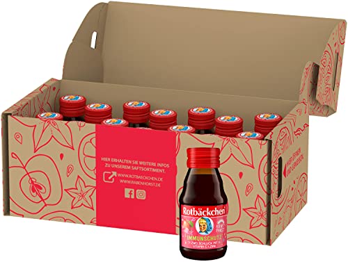 Rotbäckchen Kraftpaket Immunschutz Shot 14er Pack (14 x 60 ml), Flasche - Mehrfruchtsaft mit Vitamin C und Zink von Rotbäckchen