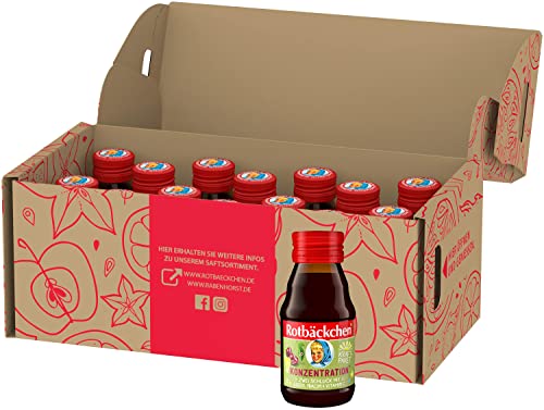ROTBÄCKCHEN Kraftpaket Konzentration Shot 14er Pack (14 x 60 ml) - Mehrfruchtsaft mit Eisen, Niacin und Vitamin C von Rotbäckchen