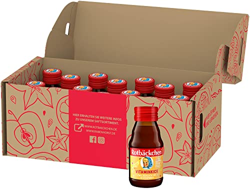 ROTBÄCKCHEN Kraftpaket Vitaminkick Shot, Flasche, 14er pack (14 x 60 ml) - Nahrungsergänzungsmittel mit 12 Vitaminen von Rotbäckchen