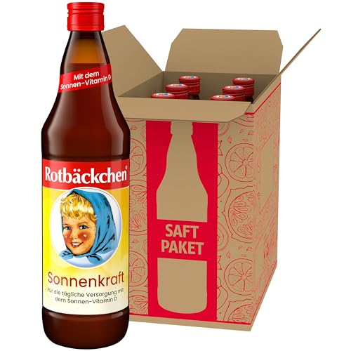 ROTBÄCKCHEN Sonnenkraft 6er Pack (6 x 700 ml) - Mehrfruchtsaft mit Vitamin D und Calcium von Rotbäckchen