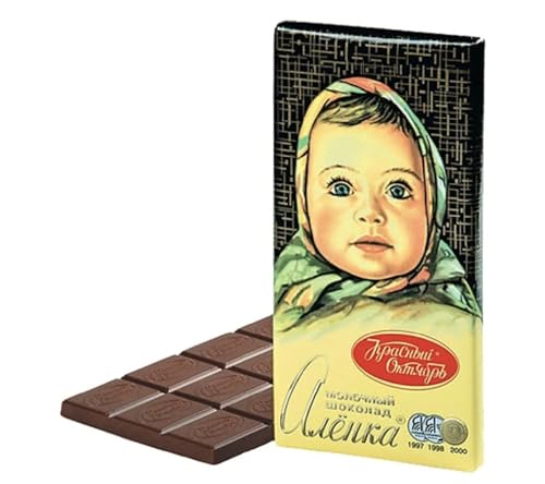 Roter Oktober Tafelschokolade Alenka 7er (7 x 90g) Russische Schokolade von Dttra